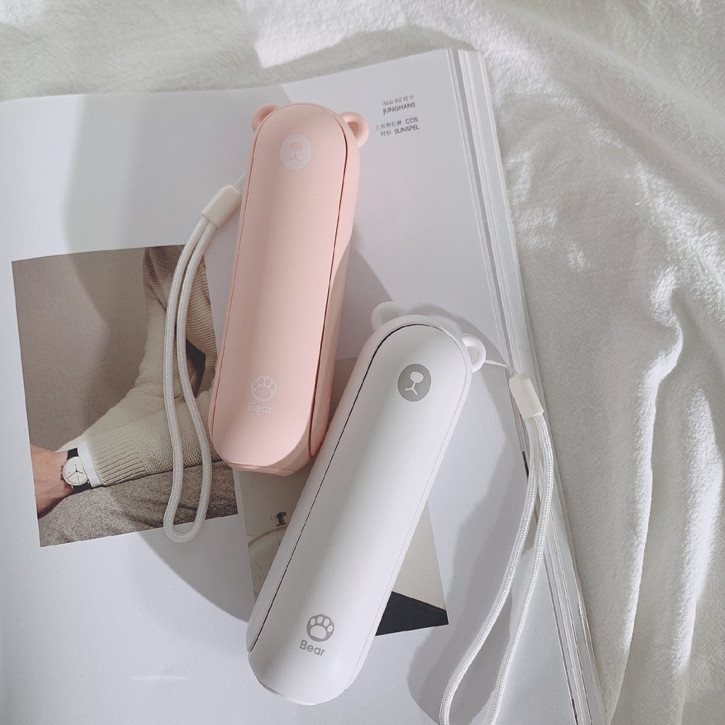 [ Tặng kèm dây đeo] Quạt mini cầm tay hình gấu 3 trong 1, quạt mini tích hợp sạc dự phòng, đèn pin Jisulife F8 đa năng | BigBuy360 - bigbuy360.vn