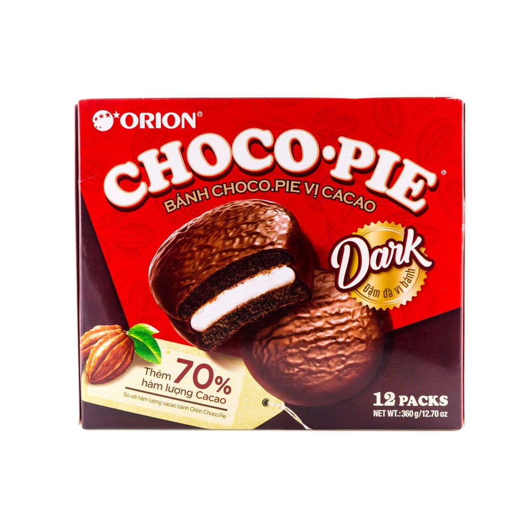 Hộp Bánh vị ca cao Choco-pie Dark hộp 180g (12cái)