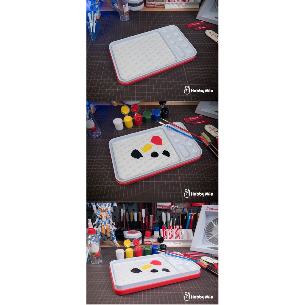 Khay hỗ trợ dán decal nước và sơn cọ Multifunctional Moistrueizing Color Palette (Hobby Mio)