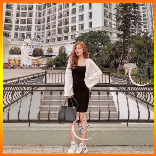 Áo Khoác Cardigan Len Mỏng Nữ Khoác Ngoài Vintage Phong Cách Hàn Quốc Hanva