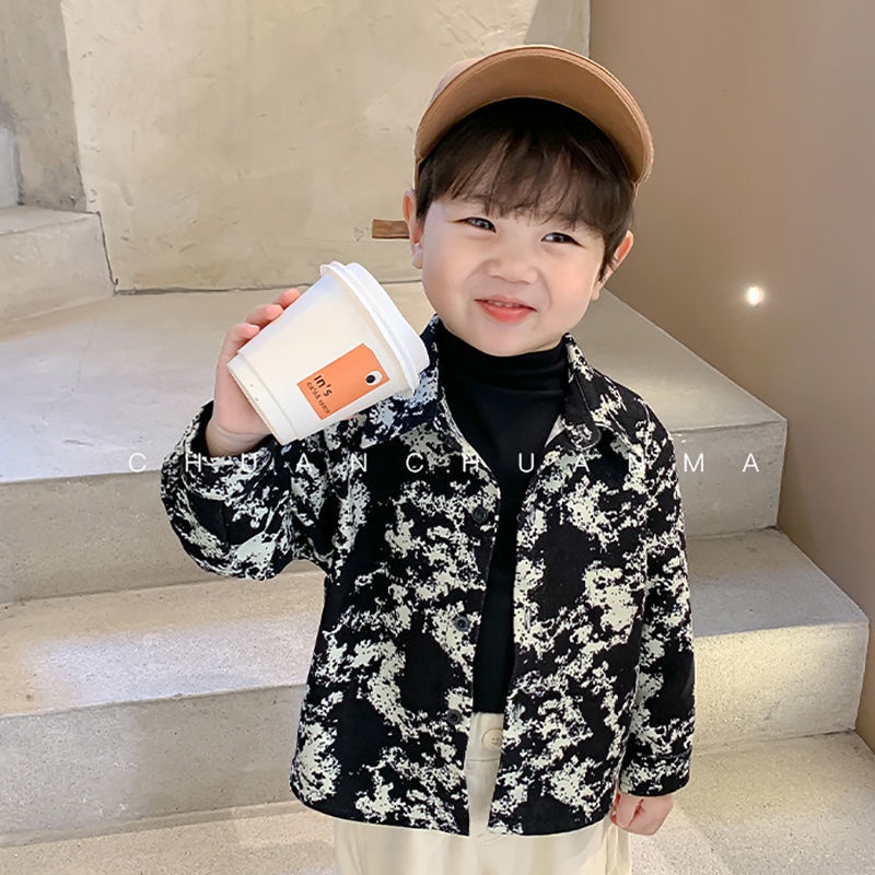Áo Sơ Mi Tay Dài Họa Tiết Hoa Thời Trang Mùa Thu Mới Cho Bé Trai
