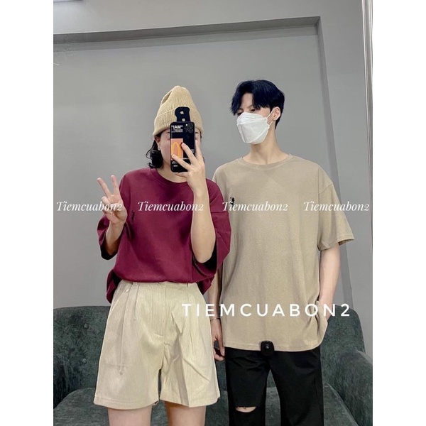 Áo thun tay lỡ Unisex nam nữ 3158, Áo phông tay lỡ thêu hình nam nữ