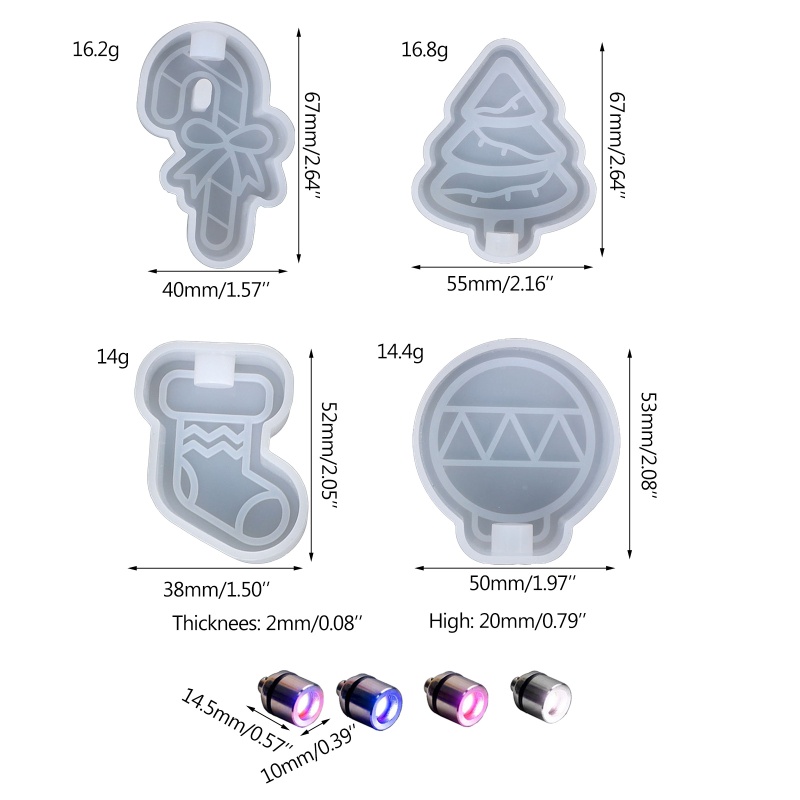 Khuôn Silicone Làm Đồ Trang Trí Cây Thông Giáng Sinh Hình Chiếc Tất DIY Cr