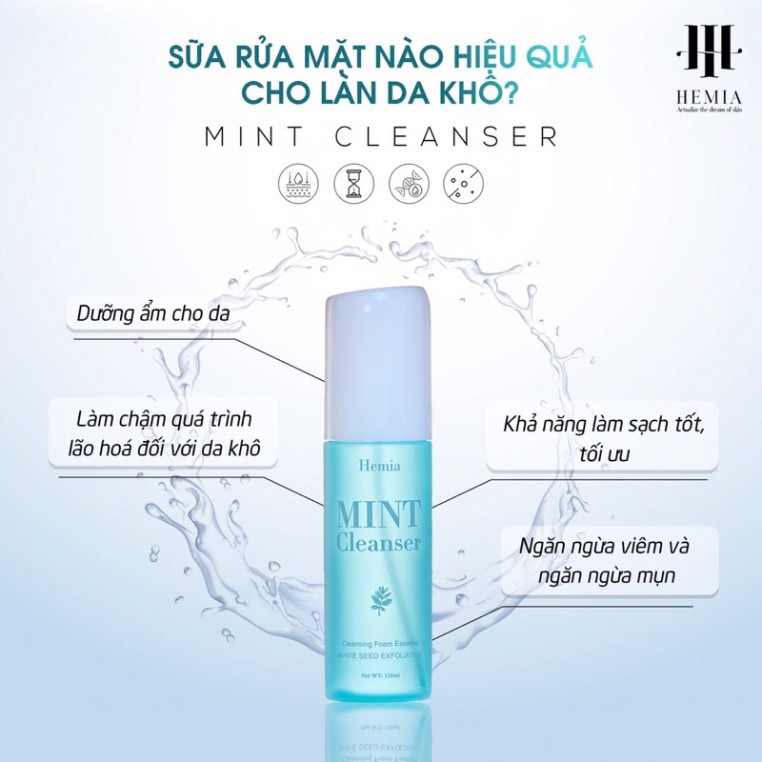 Tinh thể rửa mặt bạc hà Hemia sạch sâu, kiềm dầu, ngừa mụn, dịu nhẹ, an toàn cho da | BigBuy360 - bigbuy360.vn