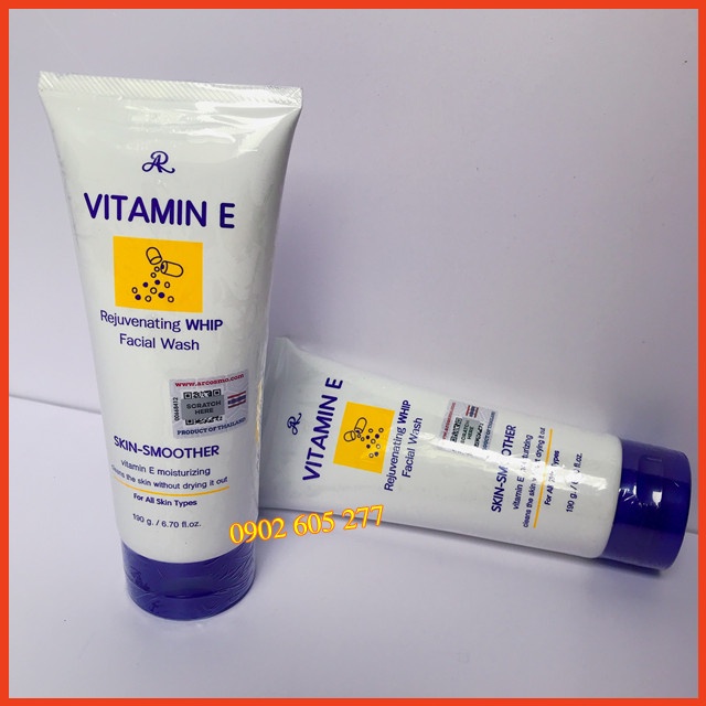 Sữa rửa mặt bổ sung Vitamin E Aron Thái Lan 190gr