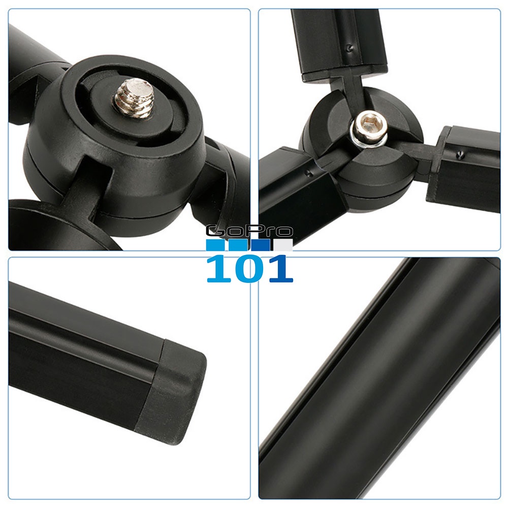 Chân đế tripod mini gấp gọn bằng hợp kim nhôm có ốc 1/4'' cho máy ảnh, Gimbal, GoPro