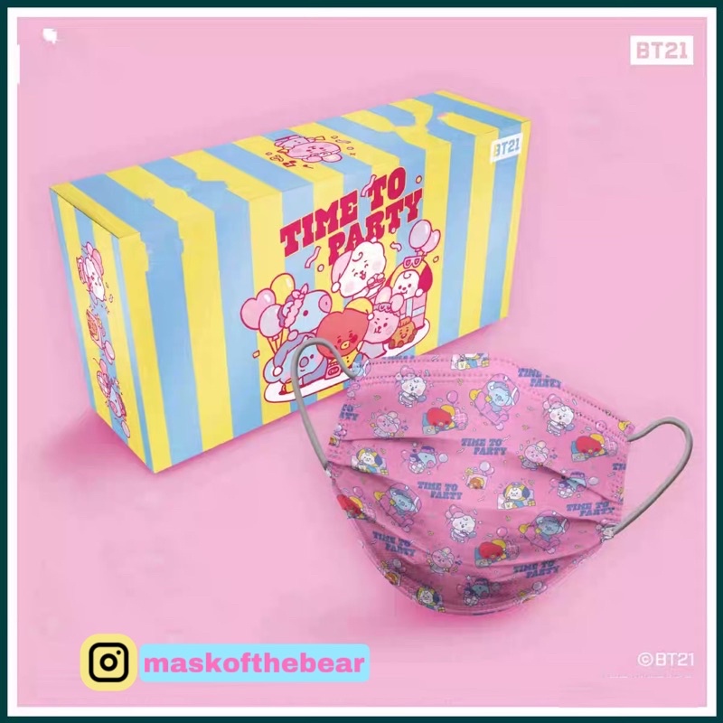 Khẩu trang BT21 người lớn Hàn Quốc x mask of the bear