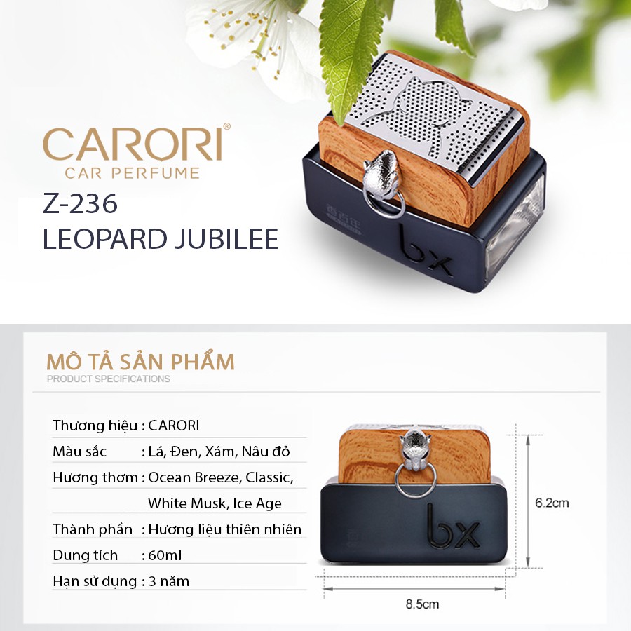 [Mã BMBAU50 giảm 10% đơn 99k] Nước Hoa Ô Tô CARORI Leopard Jubilee Z2362 Classic 60ml Nhập Khẩu Chính Hãng