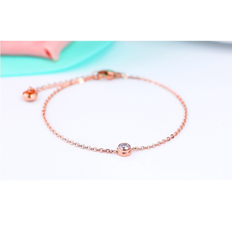 Lắc chân nữ titan 1 hạt đá trắng O1-202A - CAM KẾT KHÔNG GỈ, KHÔNG BAY MÀU - BẢO HÀNH 12 THÁNG.