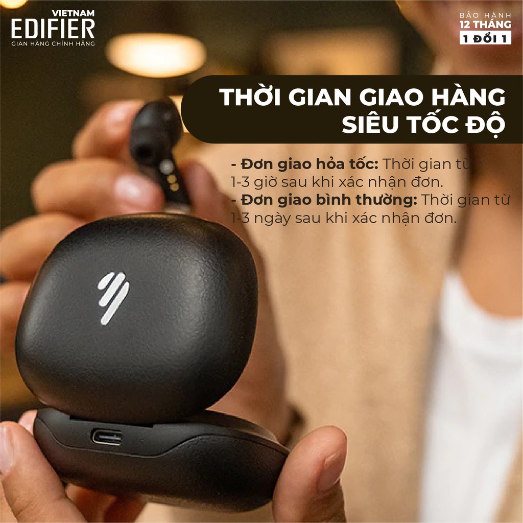 Tai nghe Bluetooth 5.0 EDIFIER TWS NB2 Âm thanh Stereo Chống nước IP54 Hàng chính hãng Bảo hành 12 tháng