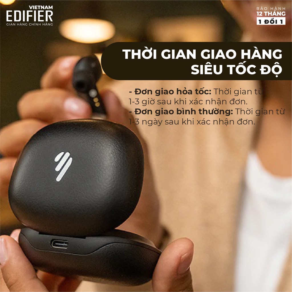 Tai nghe Bluetooth 5.0 EDIFIER TWS NB2 Âm thanh Stereo Chống nước IPX5 - Hàng chính hãng - Bảo hành 12 tháng 1 đổi 1