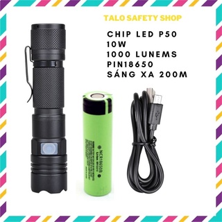 Đèn pin cầm tay mini siêu sáng chip led XHP50 MÃ 10
