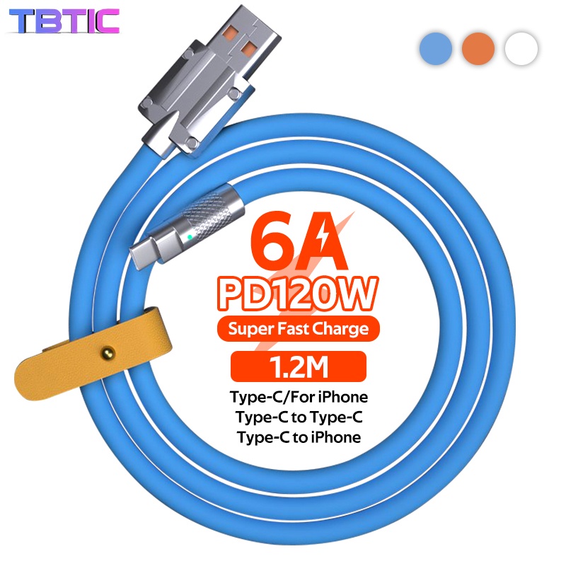 Dây Cáp Sạc USB Type-C 120W 6A 1.2M Cho Huawei Oppo Iphone
