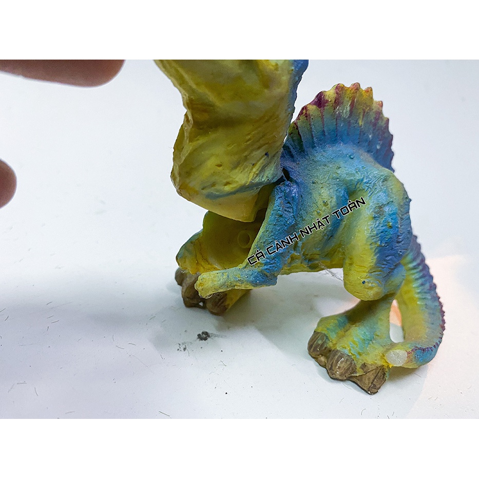 KHỦNG LONG THỔI OXY TRANG TRÍ BỂ CÁ NON BỘ TIỂU CẢNH 13X7X8CM