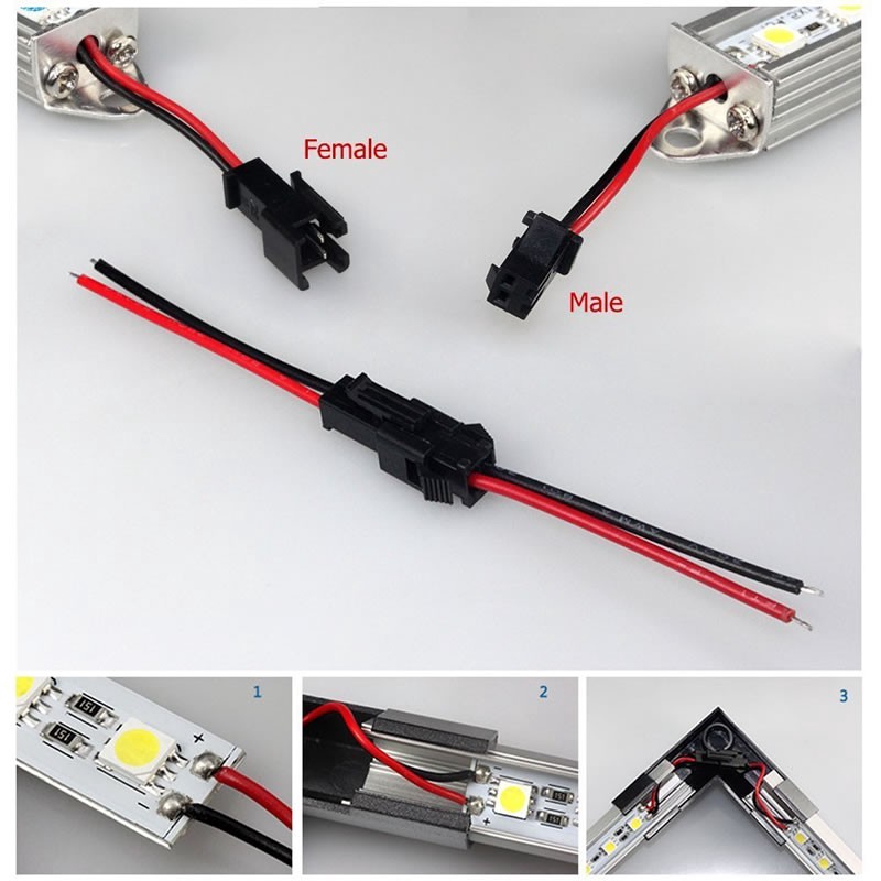 Bộ 10 Dây Cáp Nối 2 Chấu 15Cm Cho Dây Đèn Led