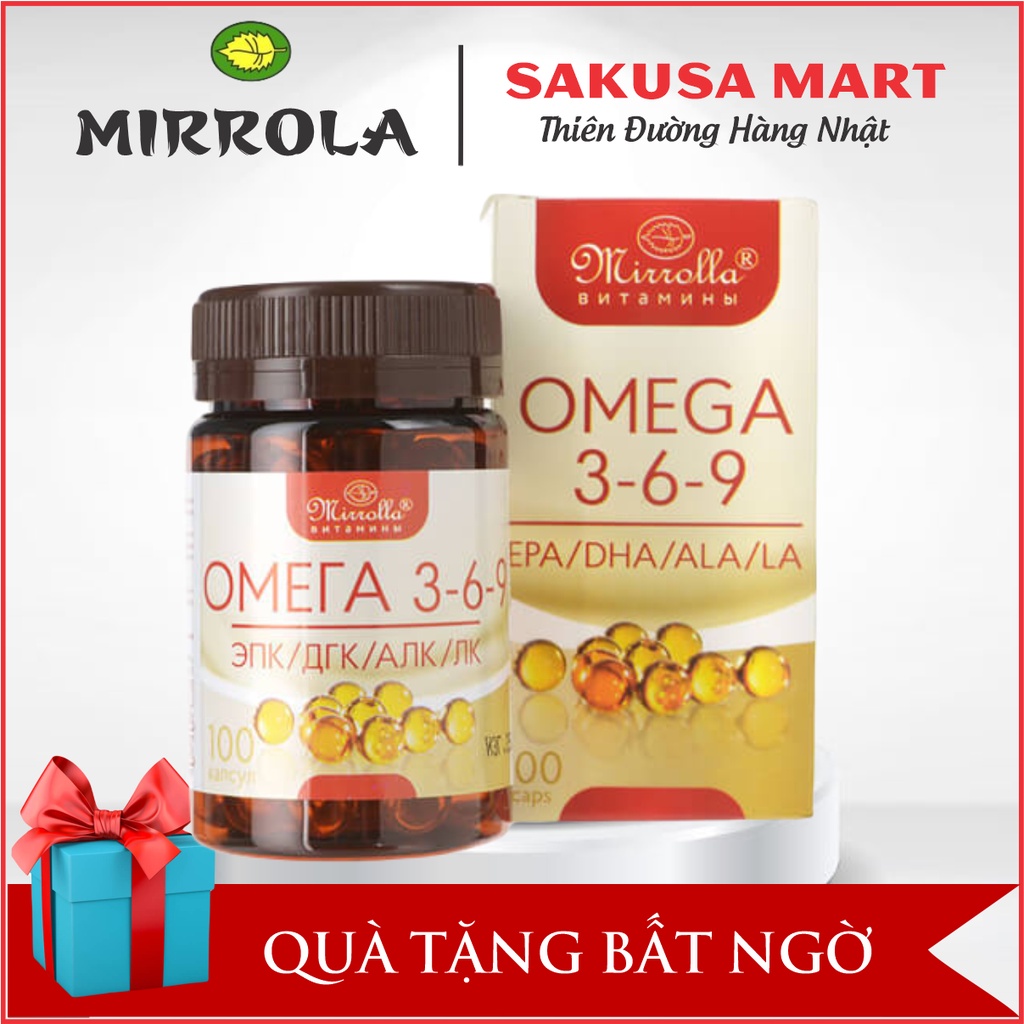 Viên uống Omega 369 Mirrolla hộp 100 viên giúp đẹp da tốt cho mắt nội địa Nga