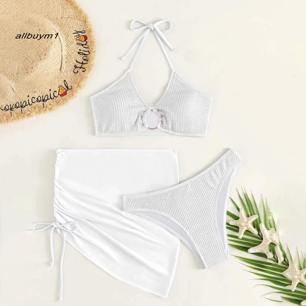 Bộ Bikini Cột Dây Cổ Yếm Dáng Ôm Thời Trang Mùa Hè Quyến Rũ Cho Nữ
