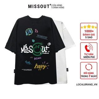 Áo thun Missout TEE SMILEY LOGO 2.0 tay lỡ form rộng vải Cotton cao cấp - Thời trang nam nữ Unisex