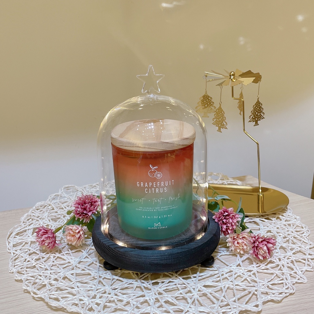 Chụp Thuỷ Tinh Bến Thơm Manor Candle 12x18cm Có Gắn Đèn Led, Manor Candle