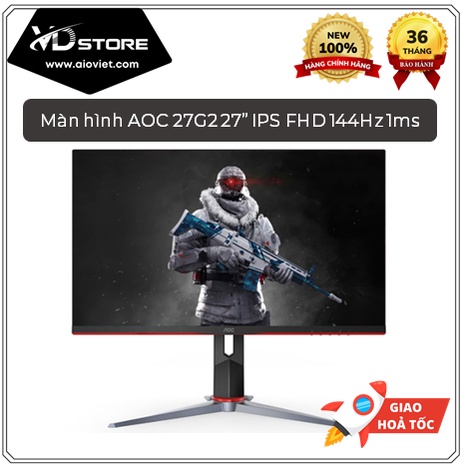 Màn hình AOC 27G2 27" IPS FHD 144Hz 1ms Gsync/Freesync chuyên gaming - New fullbox chính hãng, BH 36 tháng