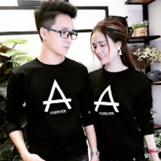 ÁO THUN ĐÔI TAY DÀI [A FOREVER] TRẮNG ĐEN(giá 1áo)