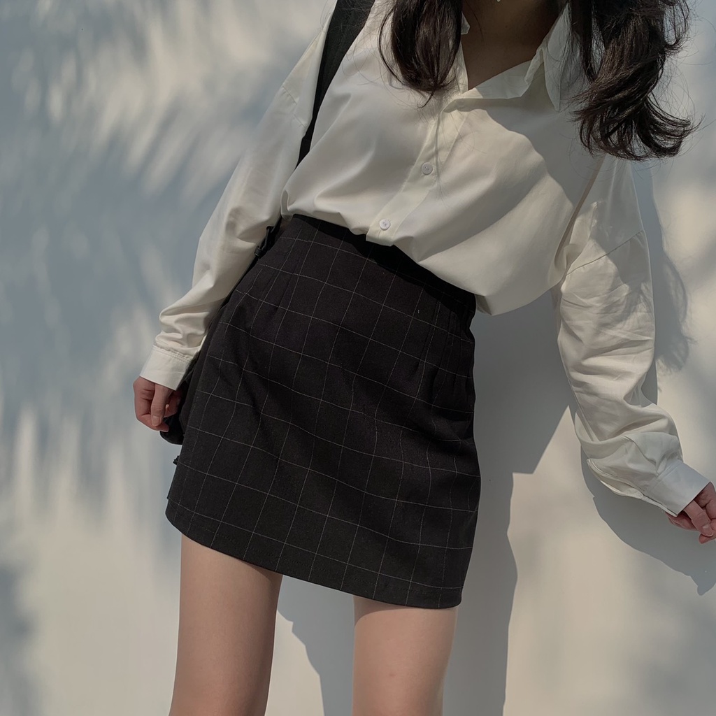 Chân váy nữ cạp cao may li xếp TKC11 LOLLIE STUDIO