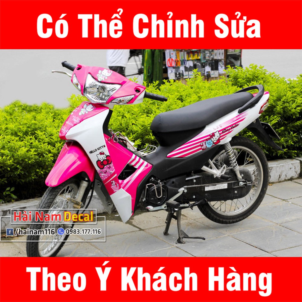 Tem Trùm Wave a Hồng Trắng Hello Kitty