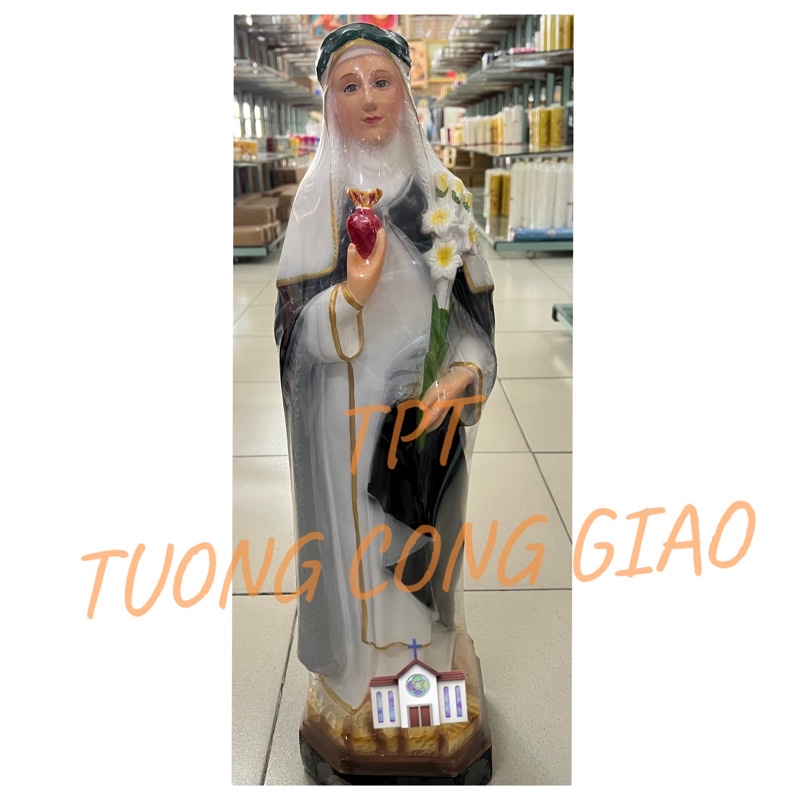 Tượng công giáo - Tượng thánh nữ Catarina cao 70cm