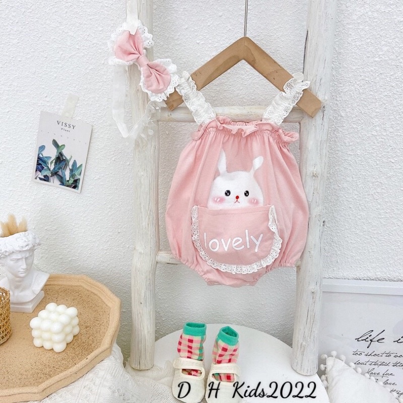 Body hồng thỏ bé gái kèm tuban