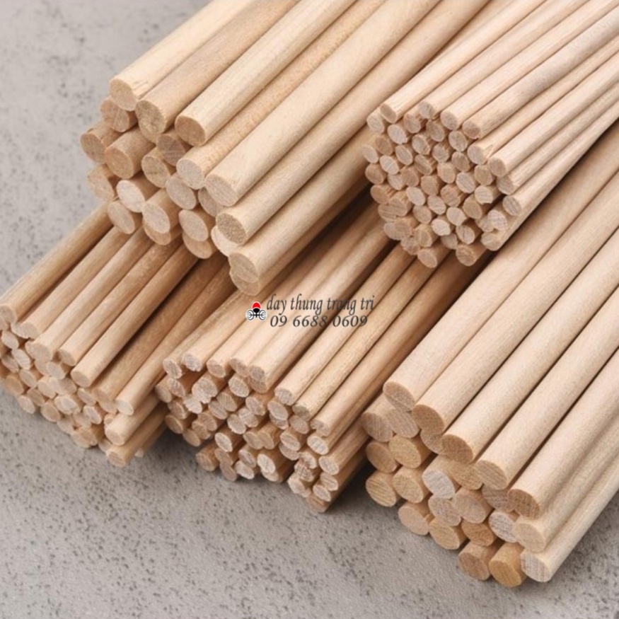 Thanh gỗ tròn, thanh gỗ thông, dài 120 cm, đủ size, làm treo rèm, dựng lều, làm mô hình, handmade, DIY, làm macrame