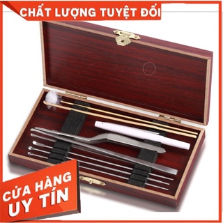Dụng cụ lấy ráy tai, nhíp lấy ráy tai, bộ ngoáy tai, bộ lấy ráy tai hộp gỗ tich hợp đèn soi
