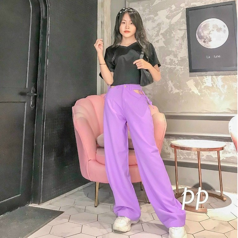 Quần ống rộng khoét eo siêu sexy phong cách thời trang mới , chất kaki mềm đt | BigBuy360 - bigbuy360.vn