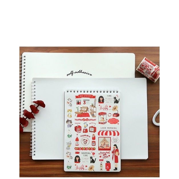 Sổ chiết lưu trữ sticker washi tape cute hình dán dễ thương trang trí sổ