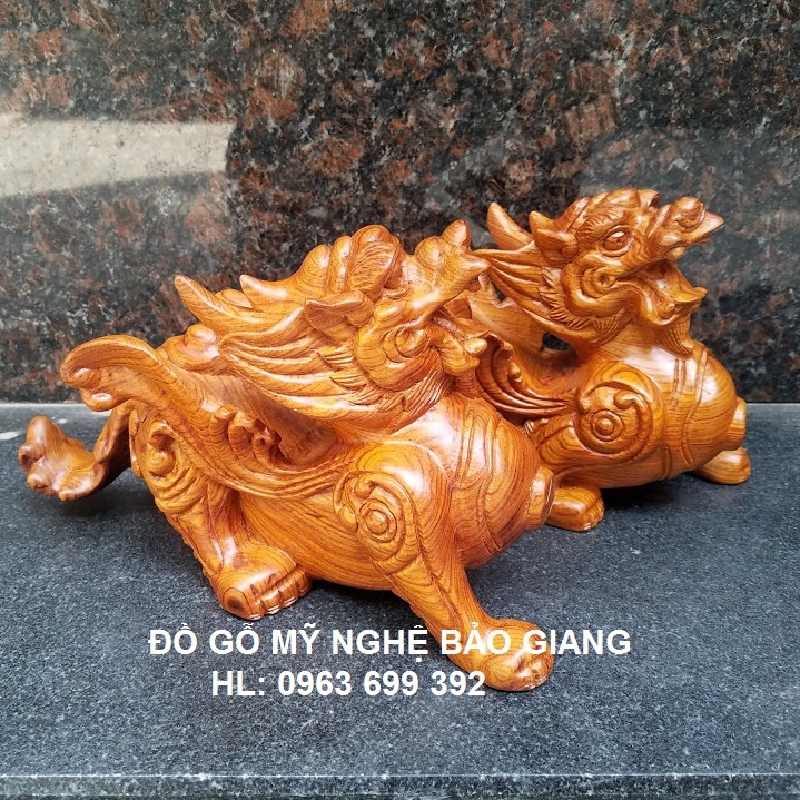 Cặp tỳ hưu gỗ hương dài 20 CM