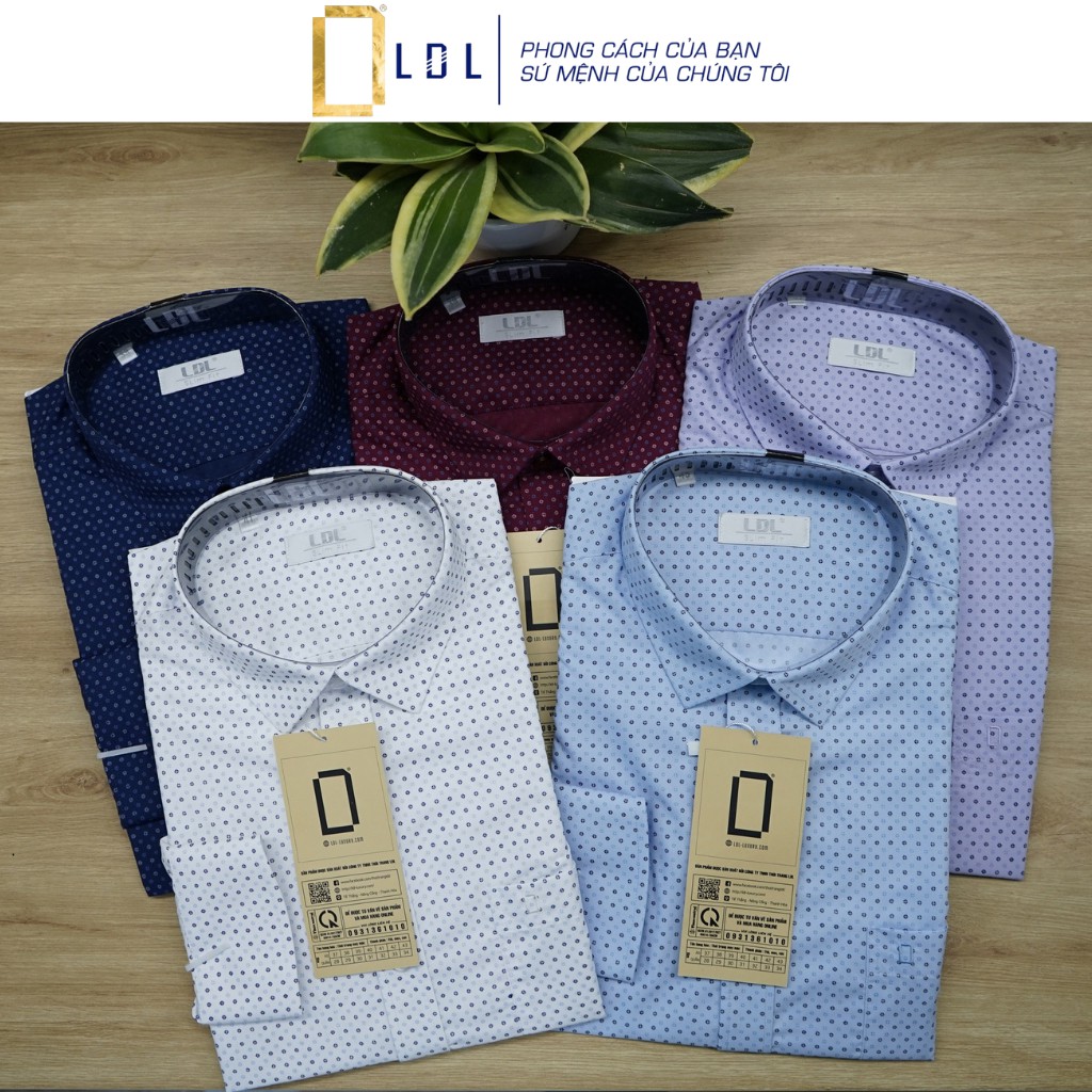 [Quà tặng 1 đôi tất] Áo sơ mi nam LDL-SM106, sơ mi nam dài tay chấm bi chấm xanh lơ có túi ngực hàng Việt Nam xuất khẩu | BigBuy360 - bigbuy360.vn