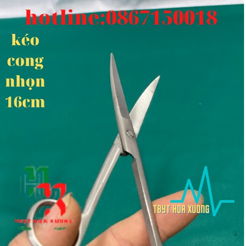 [Hàng Chính Hãng] Kéo Y Tế -Kéo Cong Nhọn 2 Đầu 16cm Pakistan