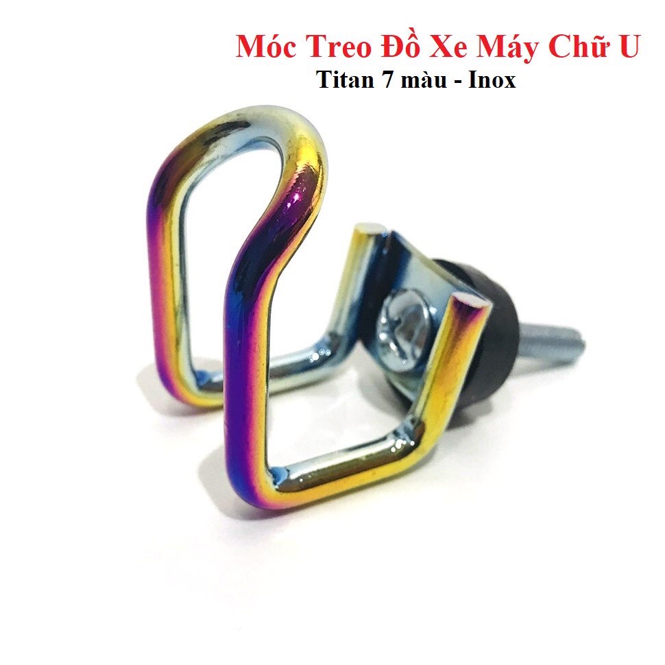 Móc U titan, inox treo đồ. Lắp cho tất cả các loại xe !