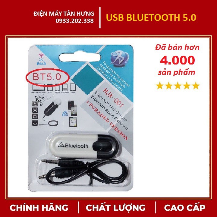 USB Bluetooth DONGLE 5.0 & 4.0 HJX 001 loại 1 không nhiễu - dùng cho loa, amply, mixer, equalizer