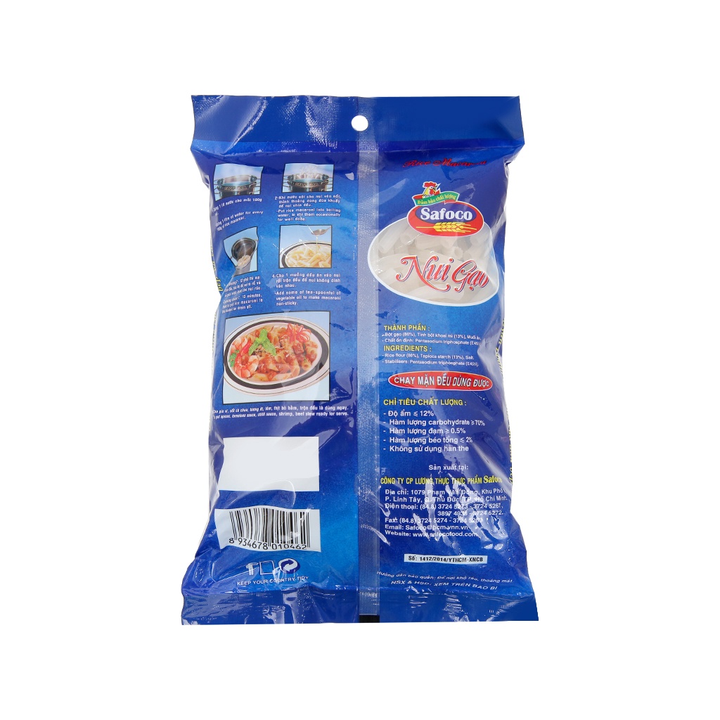 Nui gạo ống lớn Safoco gói 400g