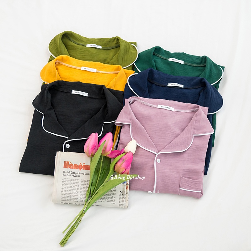 BỘ ĐỒ NGỦ MẶC NHÀ CỘC TAY TRƠN MÀU CHẤT ĐŨI HOT HÈ 2022