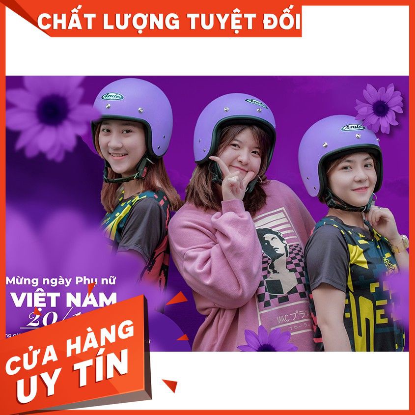 [ CHÍNH HÃNG] MŨ BẢO HIỂM 3/4 Andes 111 - SPID.VN- KÈM QUÀ TẶNG