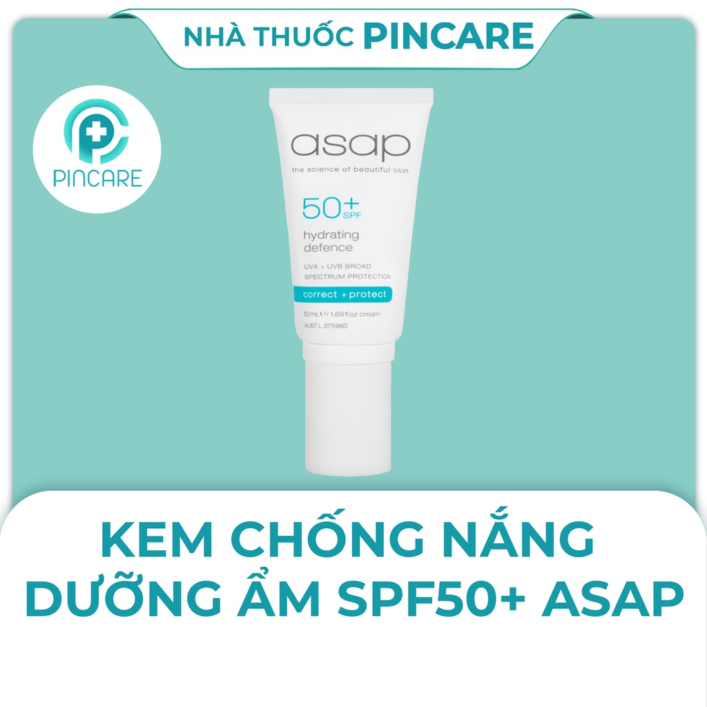 Kem chống nắng dưỡng ẩm Asap SPF50+ Hydrating Defence 50ml - Hàng chính hãng - Nhà thuốc PinCare