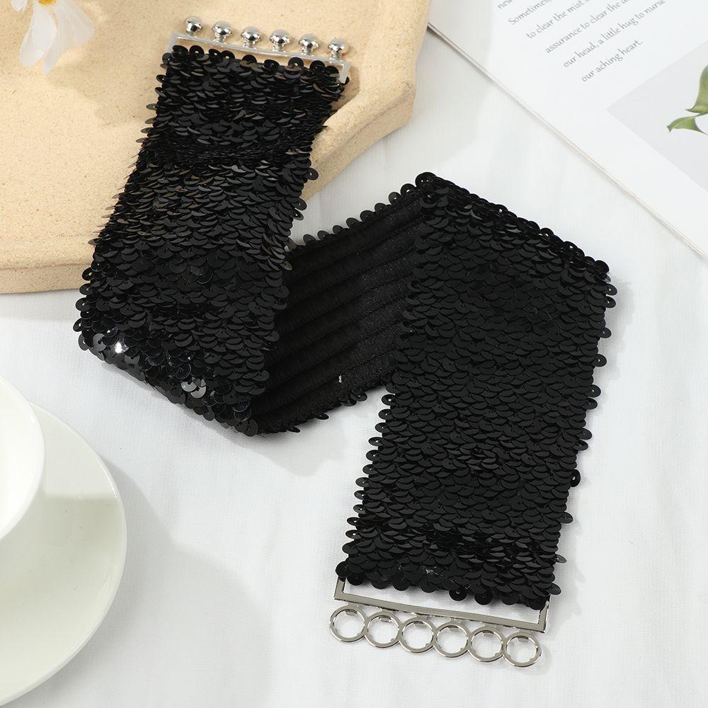Thắt Lưng Bản Rộng Co Giãn Đính Kim Sa Lấp Lánh Cho Nữ