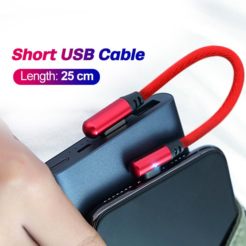 Cáp sạc và truyền dữ liệu Ankndo kiểu ngắn Type C/Micro USB cho điện thoại thông minh/máy tính bảng/sạc dự phòng 25cm