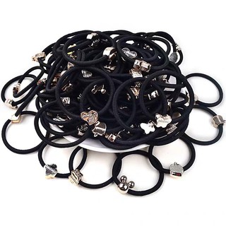 Dây cột tóc đính hạt màu đen SC20