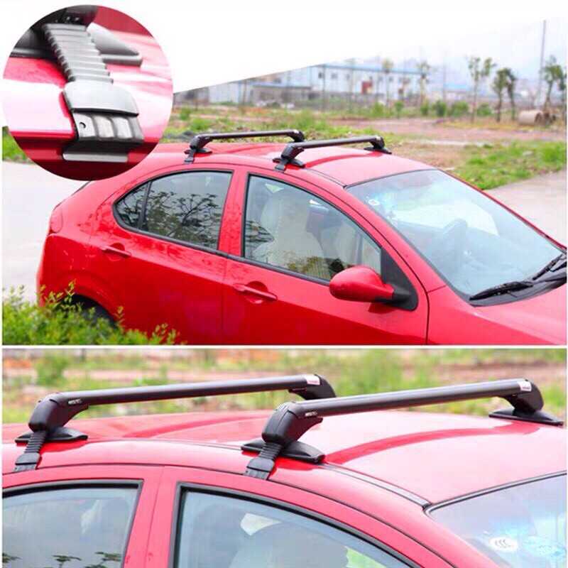 Giá nóc 2 thanh đen cho xe 5 chỗ như Kia morning, Matiz, Spark, I10... Hàng zin theo xe- có clip
