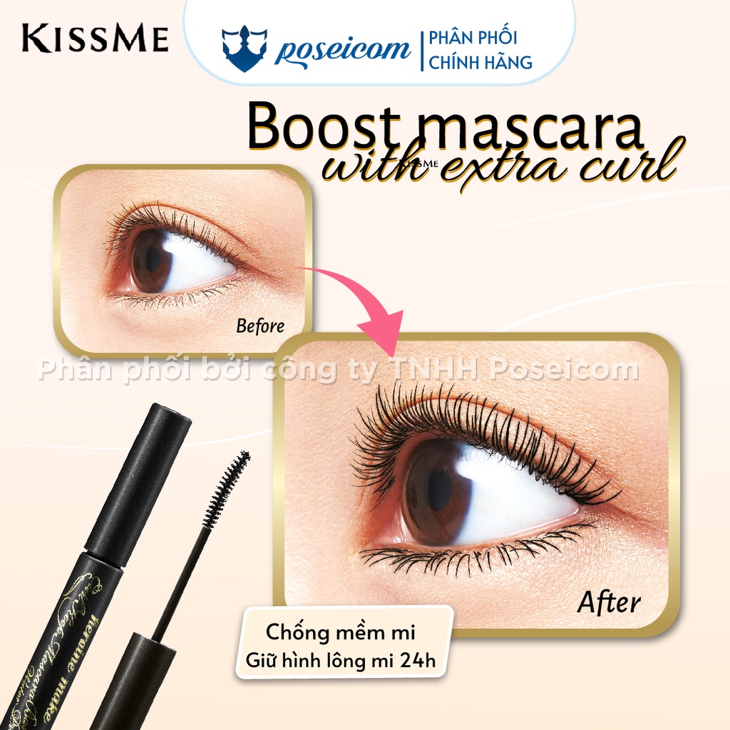 Mascara Lót Bảo Vệ Kissme Heroine Make Curl Keep Mascara Base WP Nâng Cong Giữ Nếp Làm Dài Mi Và Dày Mi POSEICOM KISS12