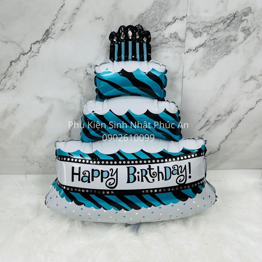 Bóng kiếng nhôm 75cm hình bánh kem 3 tầng trang trí hpbd