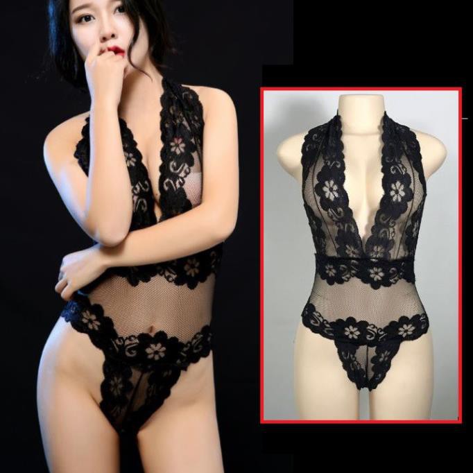 Bộ Đồ ngủ ren liền thân cosplay sexy 1 mảnh, bộ đồ lót ren xuyên thấu gợi cảm Mã R305 (ảnh thật)