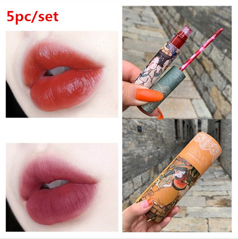 (Hàng Mới Về) Set 5 Son Kem Lì Chống Dính Không Phai Lâu Trôi Cho Nữ